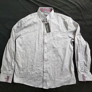Tam Ware Gray Long Sleeve Dress Shirt Men's 2XL
